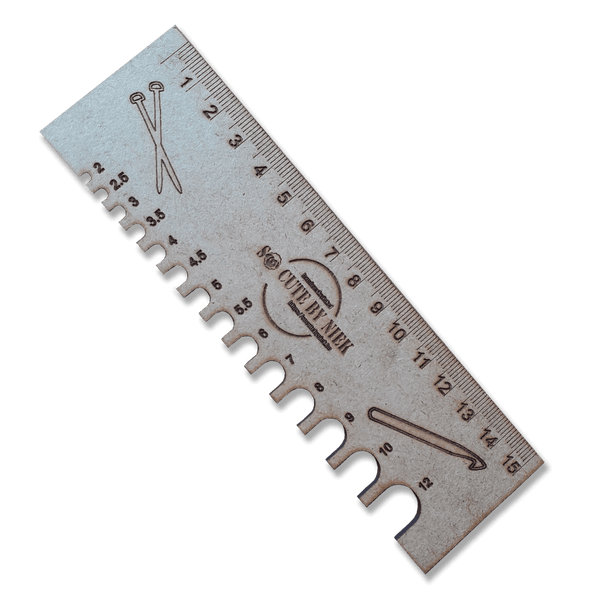 Houten breinaaldenmeter met lat