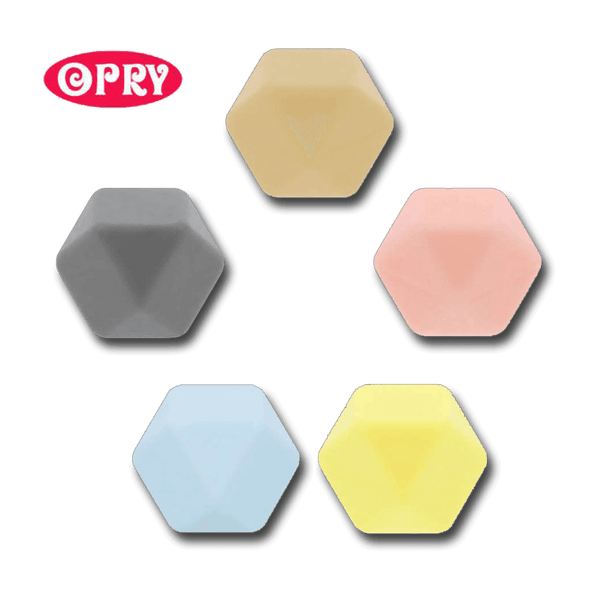 Opry siliconen kralen Hexagon assortiment