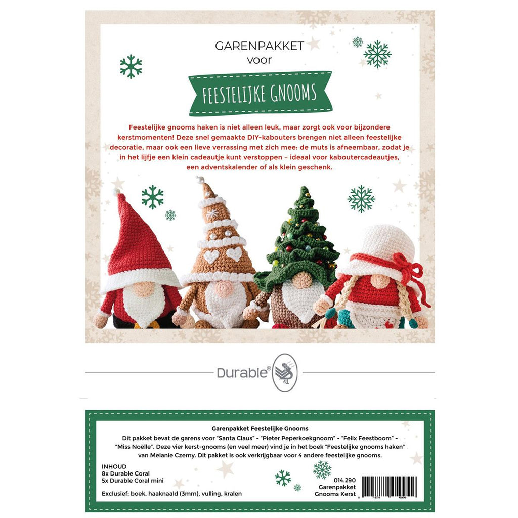 Haakpakket Kerstgnooms voor boek feestelijke gnooms haken