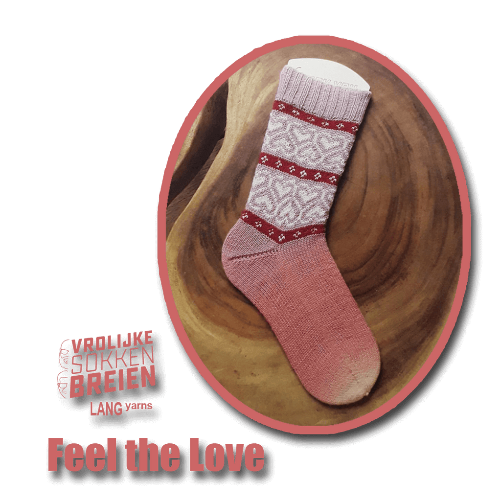 Vrolijke sokken breien Jawoll pakket Feel the love