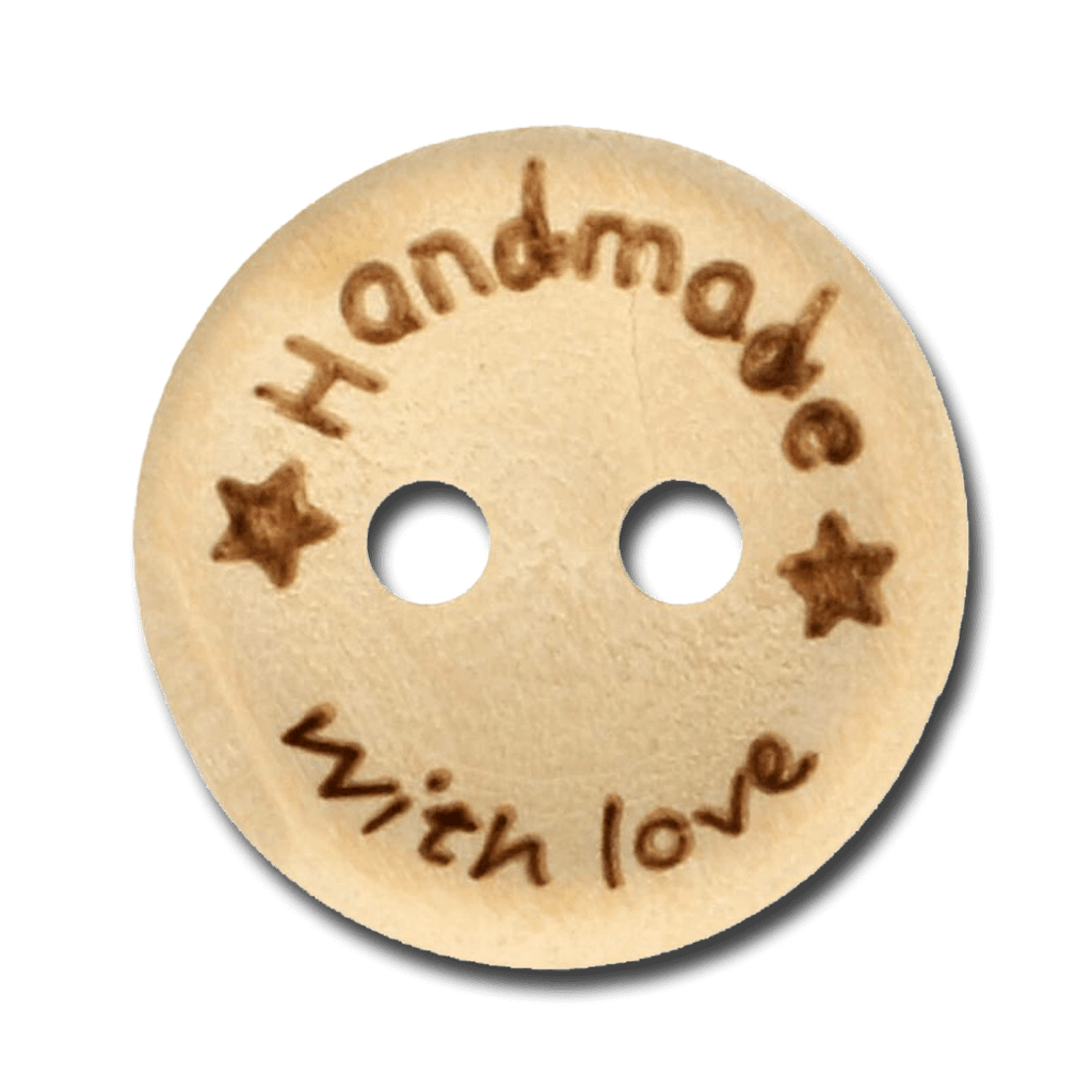 Houten knoop handmade with love